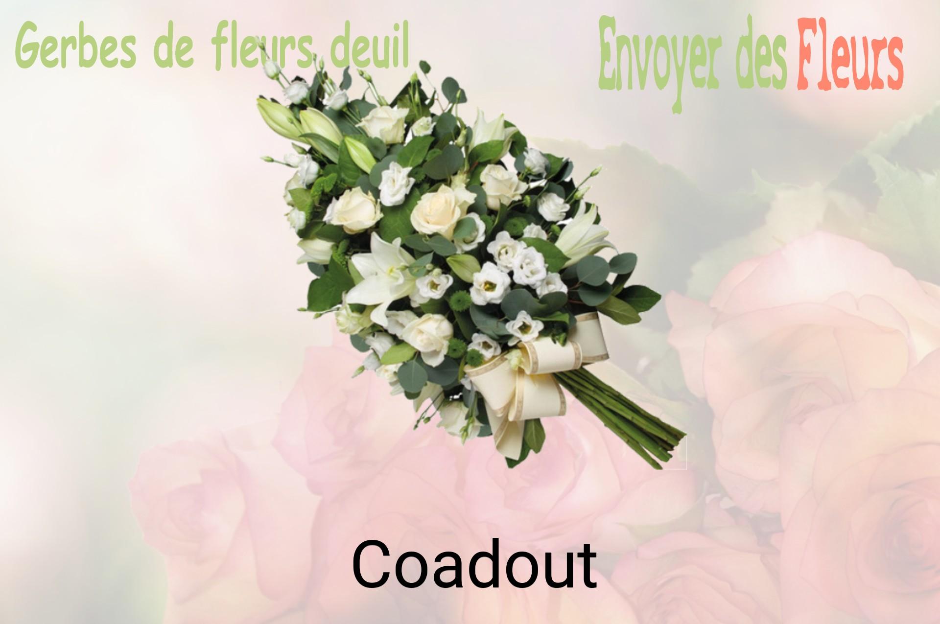 Gerbe de fleurs de deuil livrée à Coadout